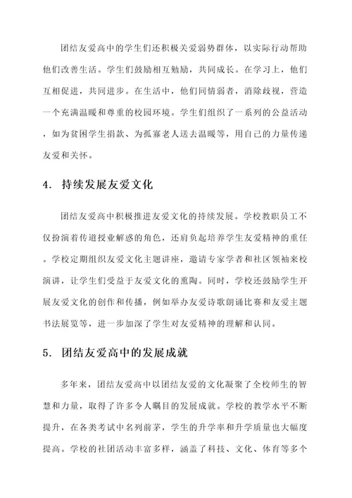 团结友爱高中事迹材料