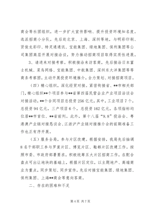 投资促进局上半年工作总结暨下半年工作计划.docx
