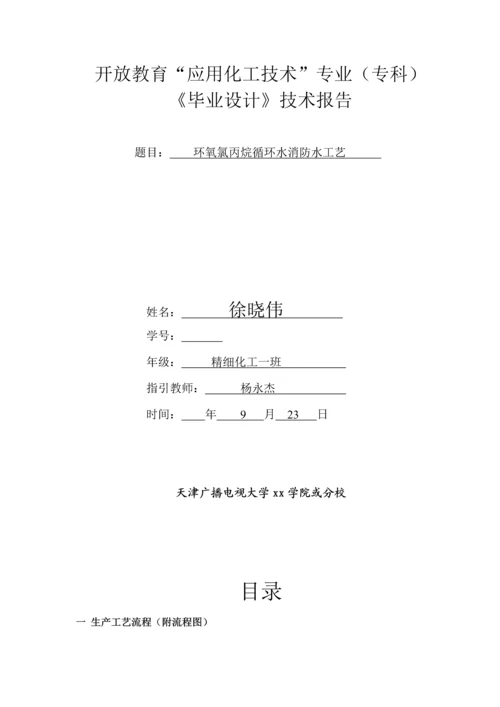 环氧氯丙烷循环水消防水标准工艺标准流程.docx