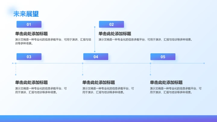 蓝色简约风项目成果展示PPT模板
