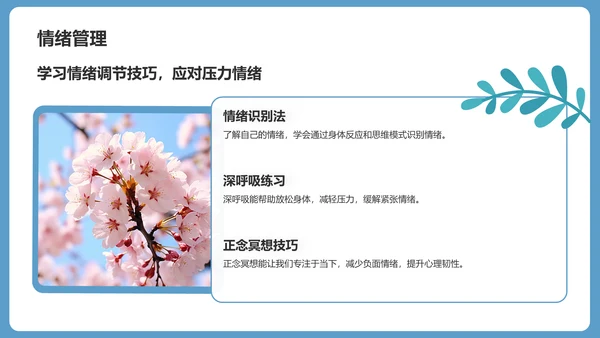 蓝色小清新高考心理辅导讲座PPT模板