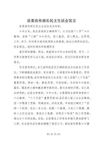 县委宣传部长民主生活会发言 (3).docx