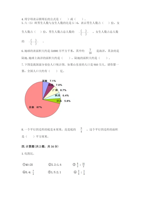 人教版小学六年级上册数学期末测试卷必考题.docx