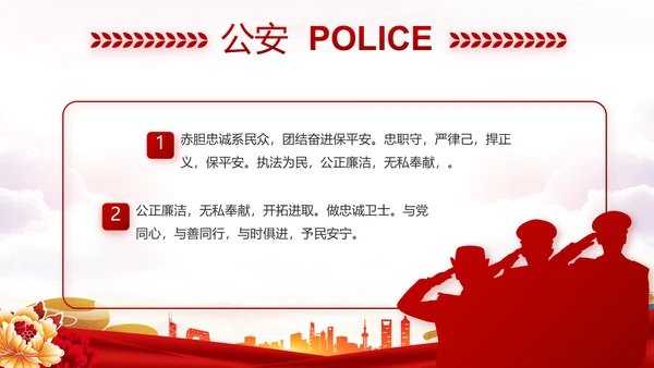 红色大气公安民警年终述职报告新年计划PPT
