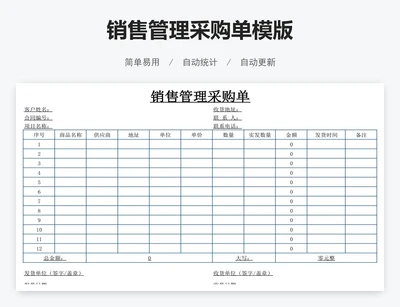 销售管理采购单模版