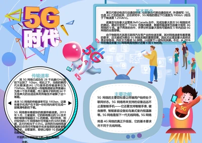 卡通5G时代Word小报