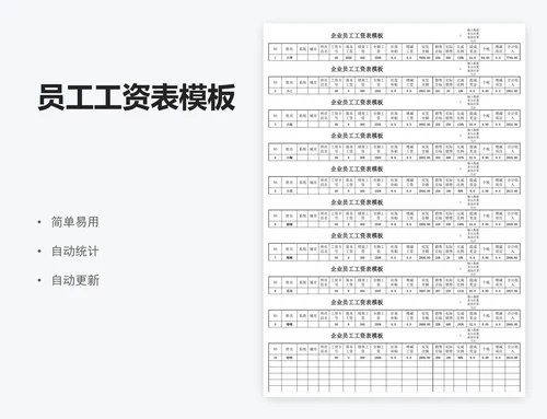 员工工资表模板