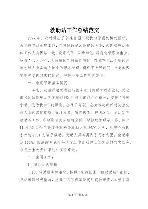 救助站工作总结范文.docx