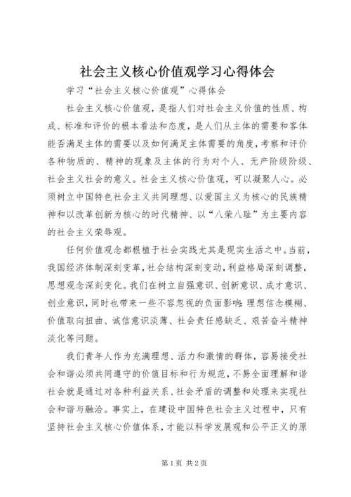社会主义核心价值观学习心得体会 (13).docx