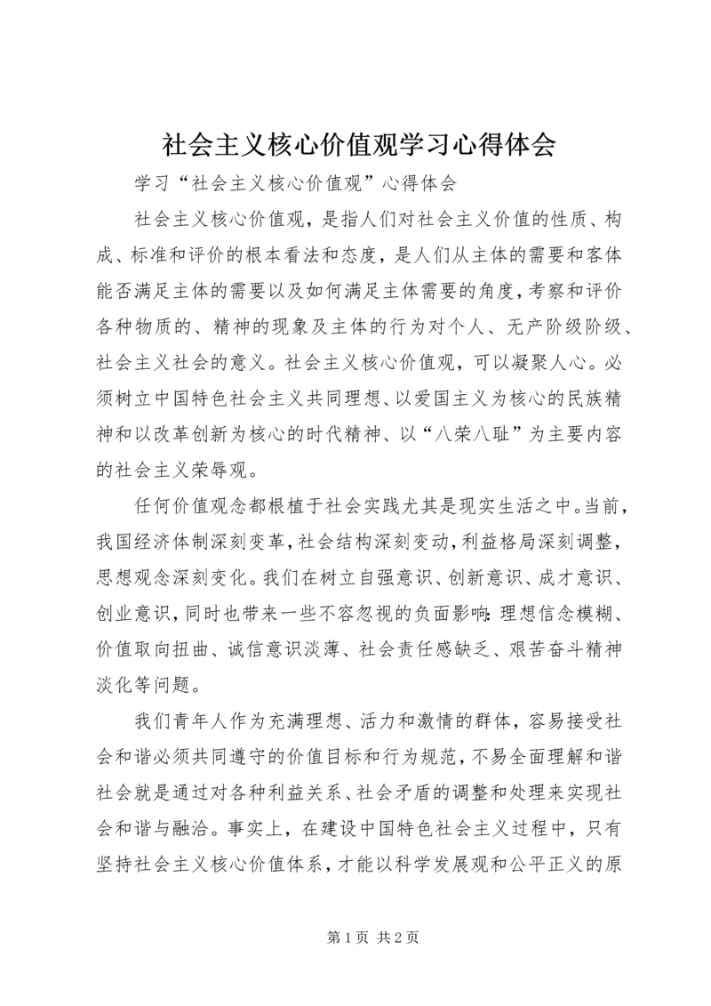 社会主义核心价值观学习心得体会 (13).docx