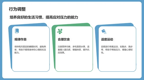 蓝色小清新高考心理辅导讲座PPT模板
