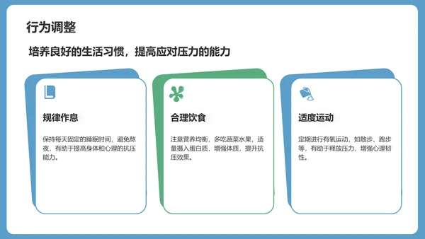 蓝色小清新高考心理辅导讲座PPT模板