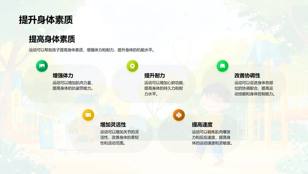 儿童体育锻炼益处PPT模板