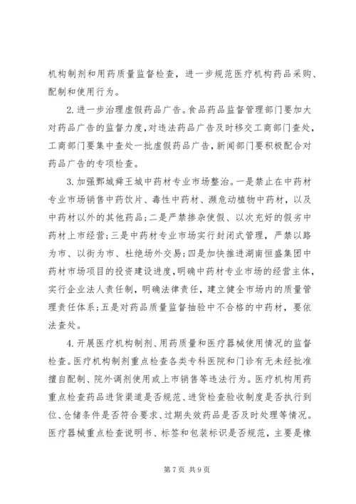 食品药品专项整治工作实施方案 (6).docx