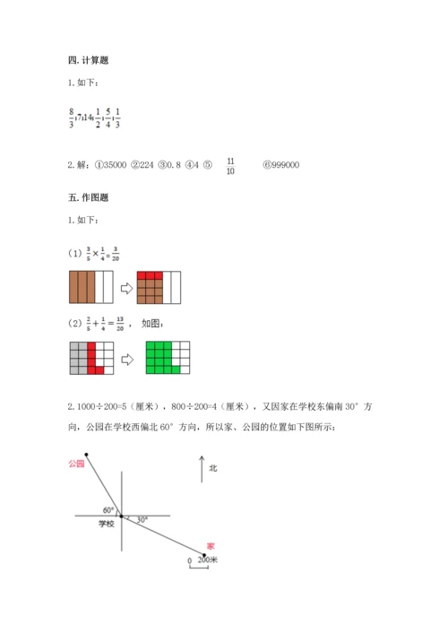 人教版六年级上册数学 期中测试卷含答案（新）.docx