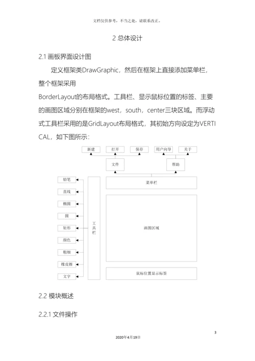 课程设计JAVA画板模拟画图工具.docx