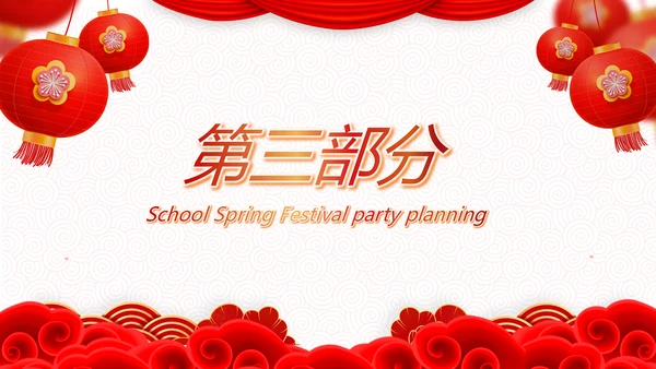 红色简约学校春节晚会活动策划动态PPT模板