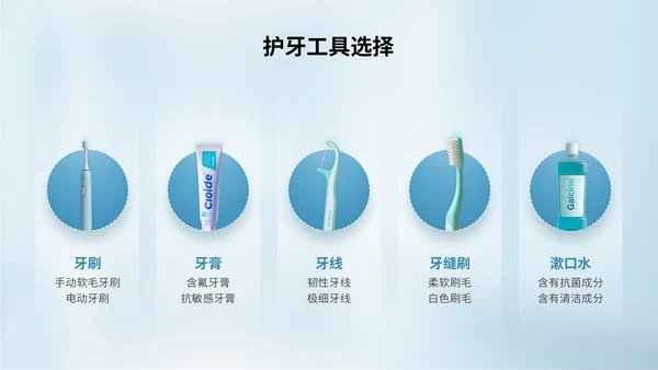 蓝色3D立体风全国爱牙日主题活动PPT模版