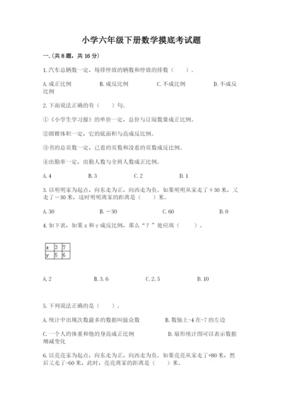 小学六年级下册数学摸底考试题精品【b卷】.docx