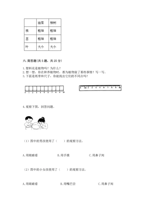 教科版科学一年级上册期末测试卷附答案【培优a卷】.docx