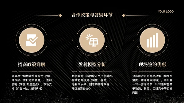 黑金简约风招商发布会PPT模板