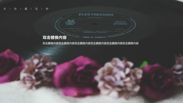 黑色简约风浪漫邂逅情人节PPT模板
