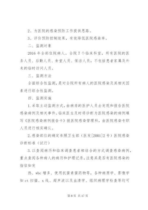 医院感染环境卫生学监测方案.docx