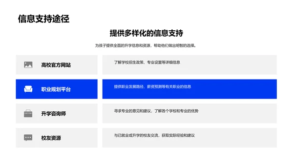 高三学生升学规划PPT模板