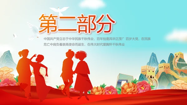 艺术传统魅力民族团结文化风情动态PPT模板