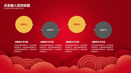 红色中国风企业宣传PPT模板