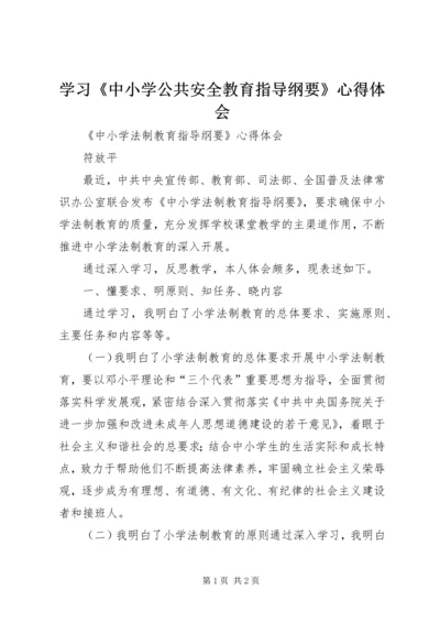 学习《中小学公共安全教育指导纲要》心得体会 (3).docx