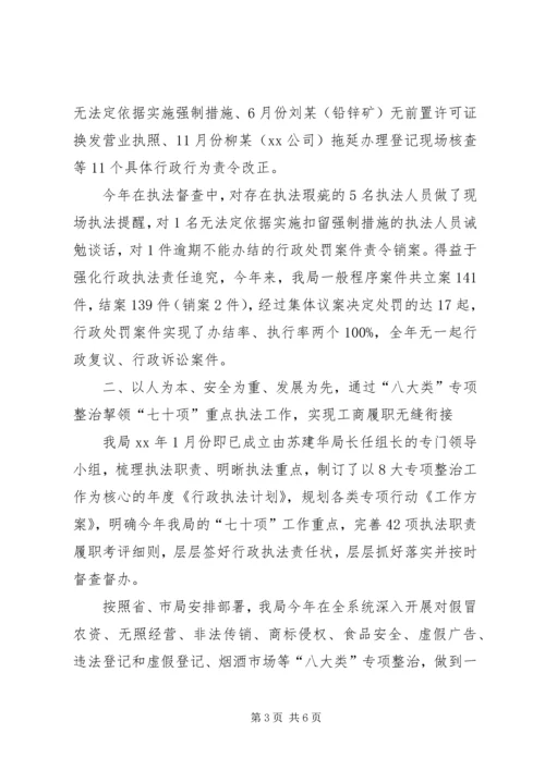 县工商局行政执法责任制落实情况汇报 (2).docx