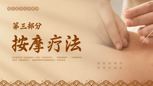棕色简约中医适宜技术PPT模板宣传PPT动态PPT