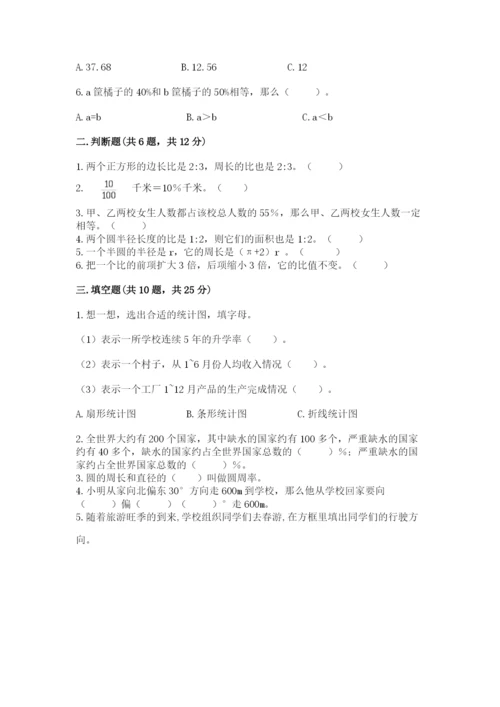 2022人教版六年级上册数学期末测试卷精品（能力提升）.docx