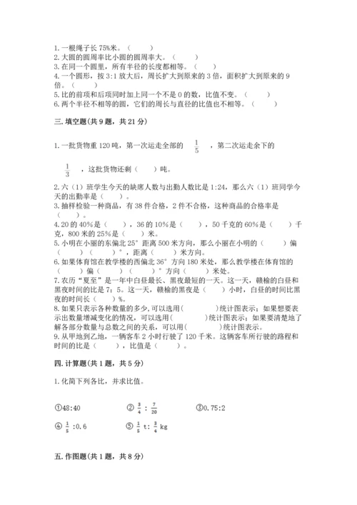 小学数学六年级上册期末测试卷带答案（a卷）.docx