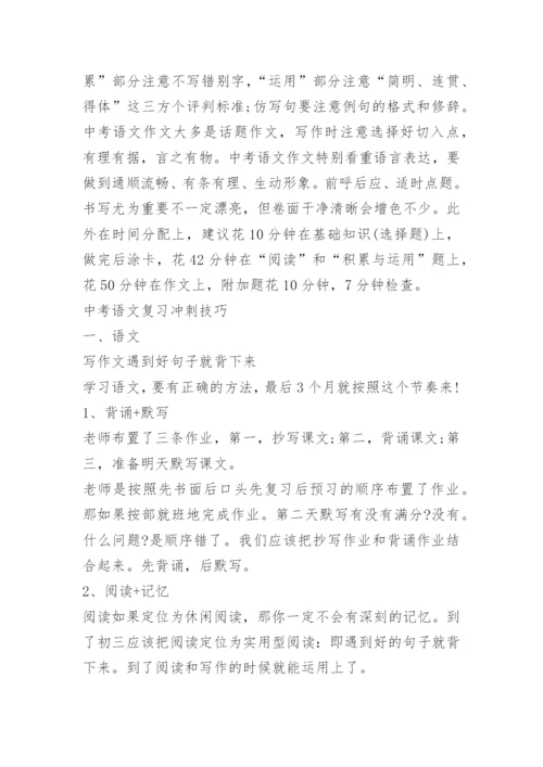 中考语文注意事项和应试技巧大全.docx