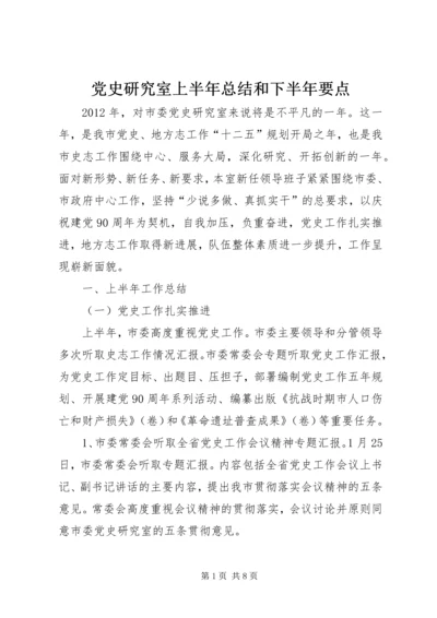 党史研究室上半年总结和下半年要点.docx