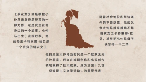 小仲马长篇小说《茶花女》通用PPT模板