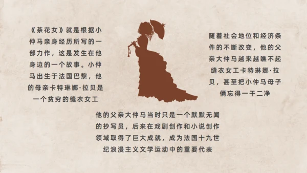 小仲马长篇小说《茶花女》通用PPT模板