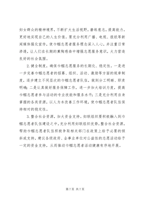 县开展巾帼志愿者服务活动调研报告.docx