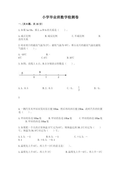 小学毕业班数学检测卷带精品答案.docx