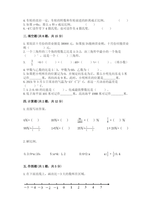 尖扎县六年级下册数学期末测试卷（精选题）.docx