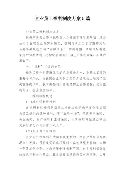 企业员工福利制度方案5篇.docx