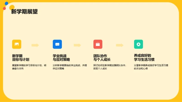 黄色卡通开学动员班会PPT模板