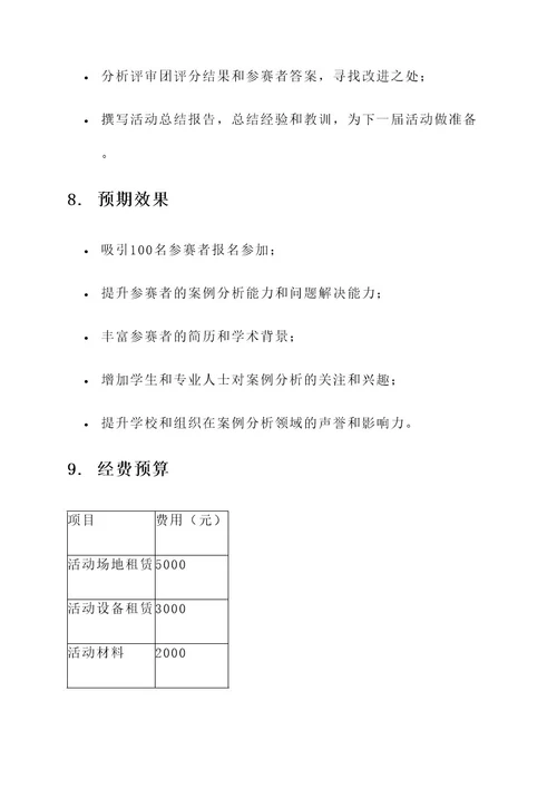 案例分析大赛策划案