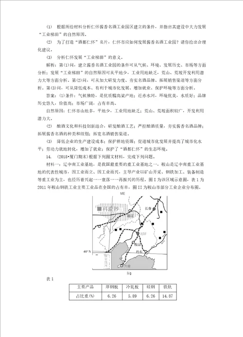 2020年高考地理区域地理25中国的工业2