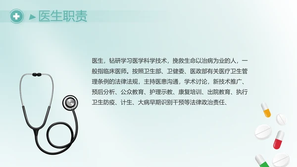 蓝色医疗医药代表工作汇报PPT