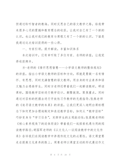小学语文老师培训总结10篇.docx