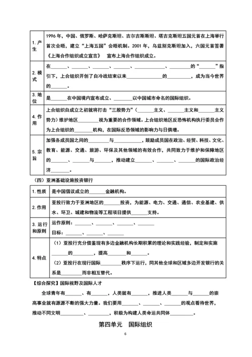 2024届高考政治一轮复习选择性必修一第四单元纲要2023秋季版填空题及答案.docx