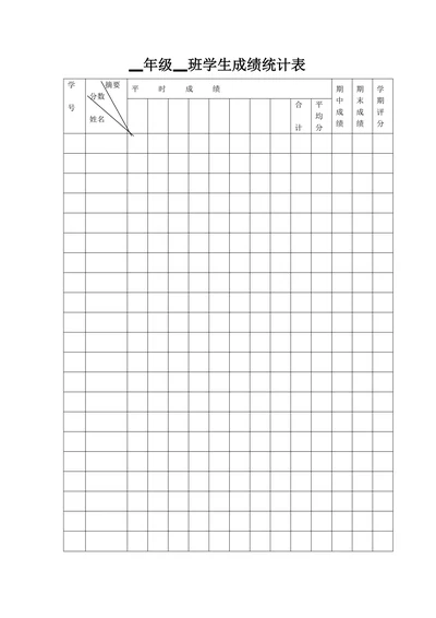 学生成绩统计表简约